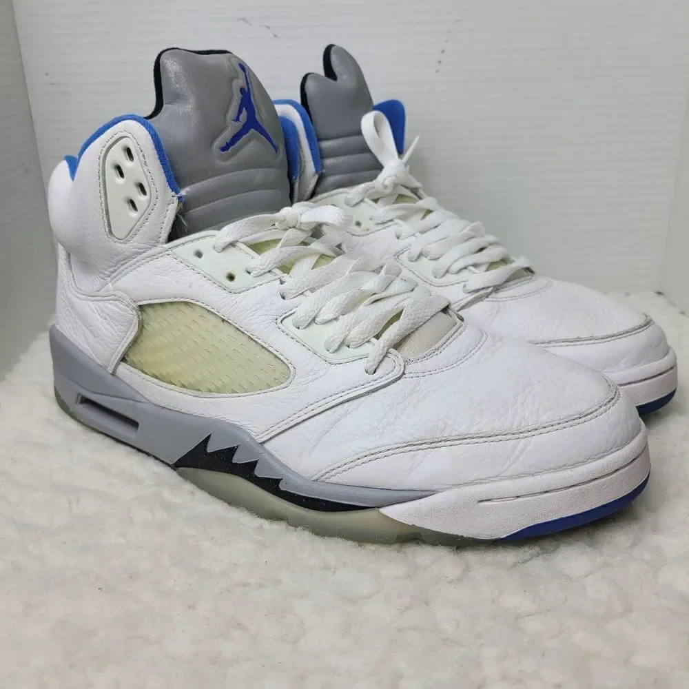 Nike Air Jordan Retro 5 Men's Size 12.5 White Hyper Royal Stealth DD0587 140